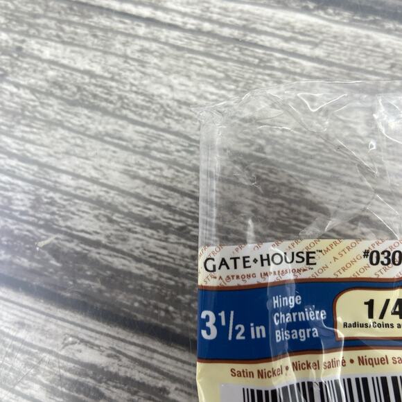 Lot Of 2 Gate House Hinges 3 1/2" x 1/4" Radius #0308892 Satin Nickel {KK} - Picture 7 of 13